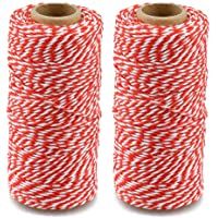 2 rollos de cuerda de algodón para envolver regalos- manualidades- 656 pies